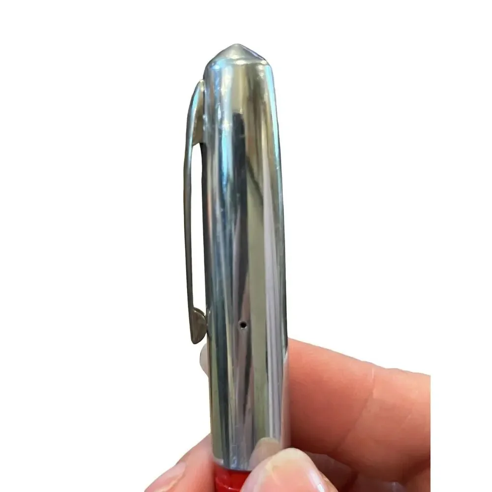 Vintage WEAREVER Fountain Pen Red Silver Cap Stainless Steel Tip Made in USA